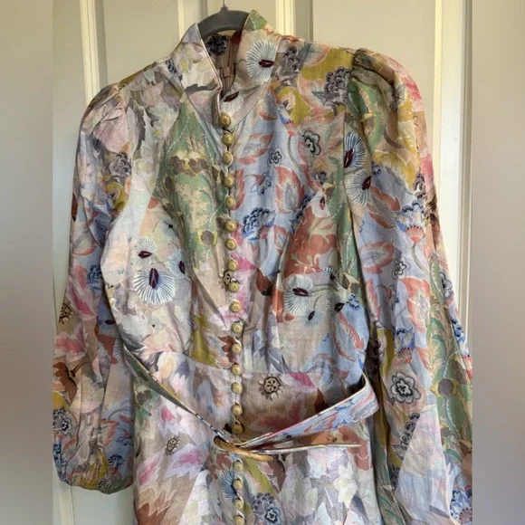 Zimmermann Women's Linen Floral Dress. Size 1 - Picture 7 of 10